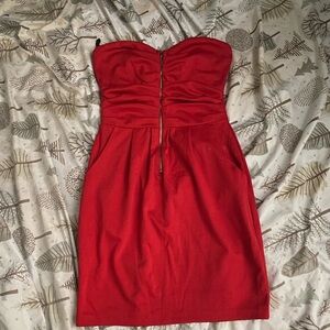 Body Central Strapless Red Dress